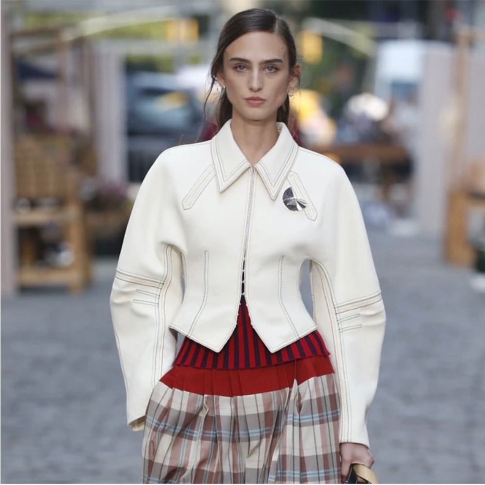 Like new TORY BURCH Cotton Twill Jacket - Neutrals $998 6 - Picture 2 of 16